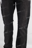 Black zip up boot cut jeans