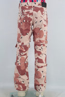 Camouflage cargo patchwork embroidered jeans