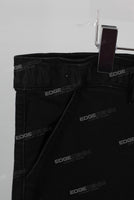 Black embroidered cargo jeans