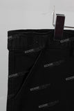 Black embroidered cargo jeans