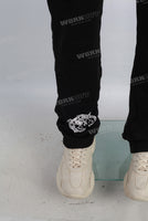 Black digital print cargo pants