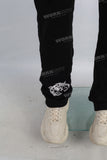 Black digital print cargo pants