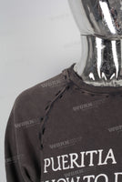 Digital print damaged vintage long shirt