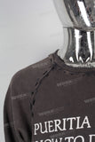 Digital print damaged vintage long shirt
