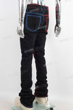 Contrast stitching stack boot cut jeans