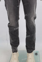 Black acid washed slim fit jeans
