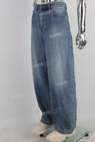 Blue oversize straight jeans