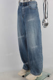 Blue oversize straight jeans