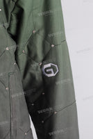 Green knitted diamonds embroidered jacket