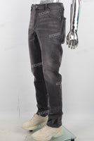 Black acid washed slim fit jeans