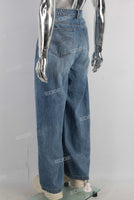 Blue oversize straight jeans