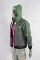 Green knitted diamonds embroidered jacket