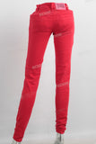 Red skinny denim jeans women