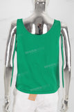 Black and green patchwork embroidered sleeveless shirt