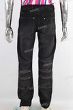 Black zip up boot cut jeans