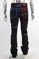 Contrast stitching stack boot cut jeans