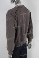 Digital print damaged vintage long shirt