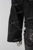 Black wax jacket and double skinny jeans set