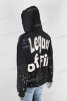 Acid washed embroidered paint splatters hoodie