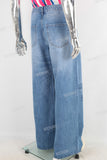 Blue embroidered baggy jeans