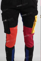 cargo patch work black skinny jeans men