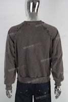 Digital print damaged vintage long shirt