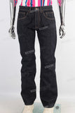 Black flare denim jeans