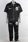 Digital print patchwork rhinestone t shirt and cargo pants