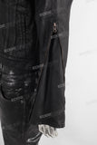 Black wax jacket and double skinny jeans set