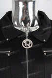Digital print patchwork rhinestone t shirt and cargo pants