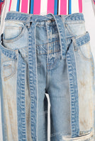 Blue vintage damaged baggy jeans