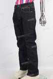 Black flare denim jeans