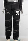Digital print patchwork rhinestone t shirt and cargo pants