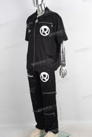 Digital print patchwork rhinestone t shirt and cargo pants