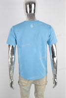 Square Top Slim Blue T Shirt Men
