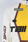White leather patchwork jacket