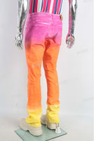 Men Tie-Dye Rainbow stack Jeans