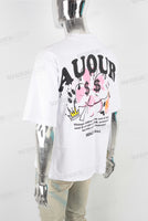 White large digital print T shirt men