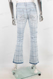 light blue raw hem flare boot cut bootcut women