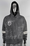 Black digital print paint splatters sun faded hoodie and pants set