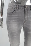 Acid washed skinny stack jeans