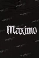 Black heavyweight patch skull hoodie