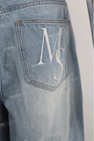 laser print baggy carpenter blue men jeans