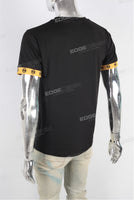 Black Slim Fit Panel Regular T Shirt Men