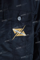 Black embroidered jeans
