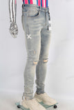 Damage skinny denim jeans