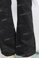 Black wax flare denim jeans