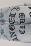 Digital print boot cut shorts