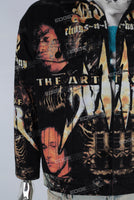 Black digital print jacket
