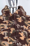 Camouflage sherpa fleece hoodie